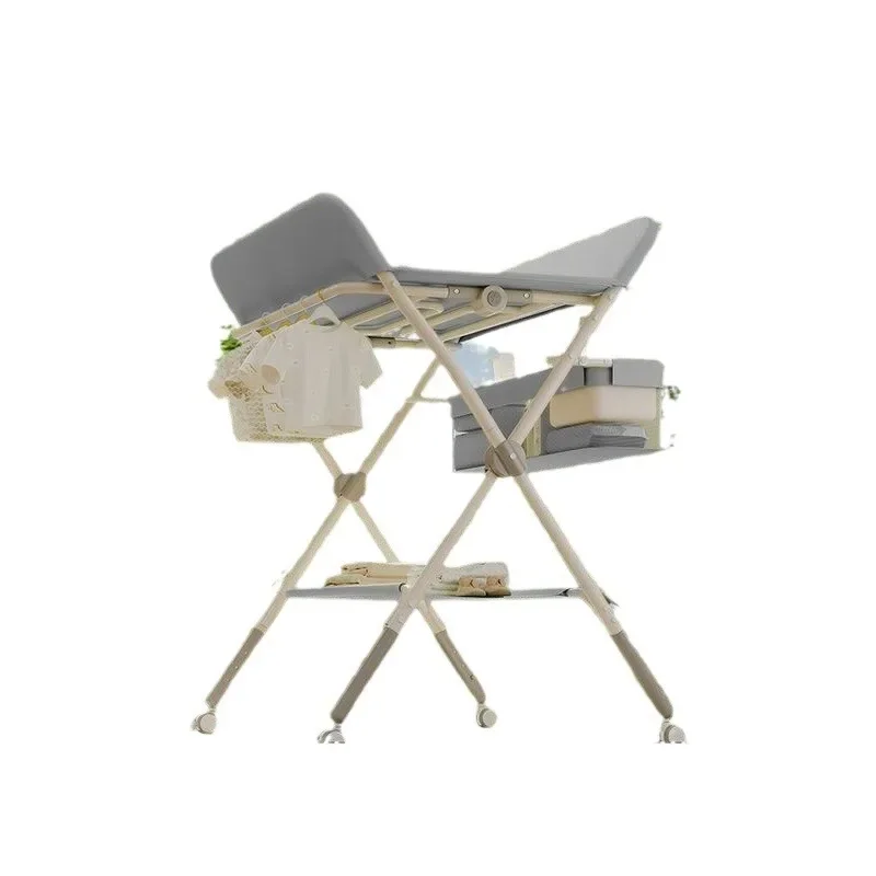 Foldable and Multifunctional Baby Diaper Changing Table Thickened Pad and Stable for Newborns with Bath Massage Station