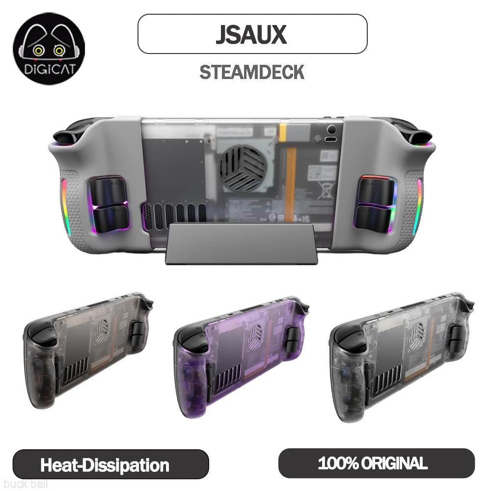 

Jsaux Transparent Steam Deck Case Gamer Console Back Plate Cooling Back Plate Steam Deck Heat-Dissipation For Boy Gaming Gifts