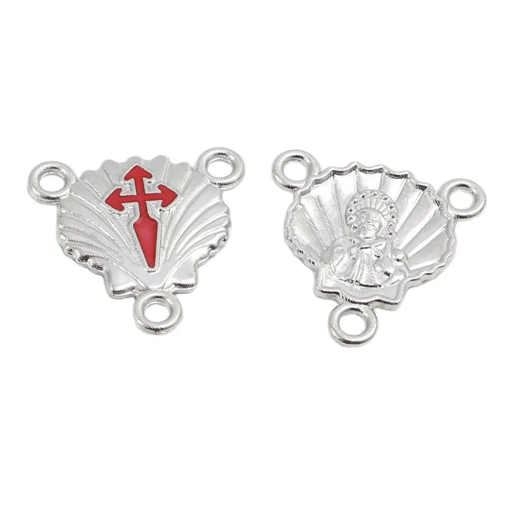 100pcs of Saint James the Apostle Scallop Shell Crusader Camino de Santiago Rosary Centerpiece 2