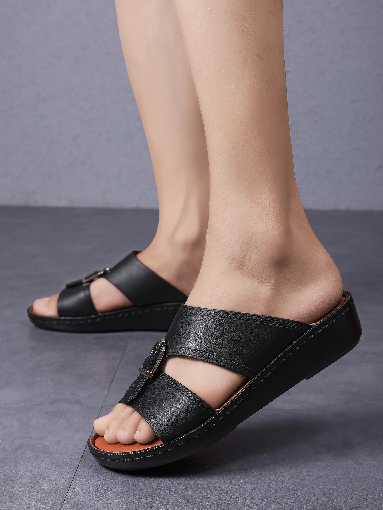 جديد أزياء النعال العربية للرجال حجم كبير من جلد ا...