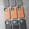 YMW Waxed Genuine Leather Case for iPhone 16 Pro Max 15 14 Magnetic Vegetable Tanned Cowhide Phone Cover 2