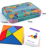 3D Wooden Pattern Animal Jigsaw Puzzle Colorful Tangram Toy Kids Montessori Early Education Sorting Games Toys Children Gift 4