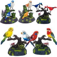 Electric Voice-Activated Bird Simulation Couple Bird Will Move Magpie Parrot Pet Bird Children Decoration Model Toy Gift 1