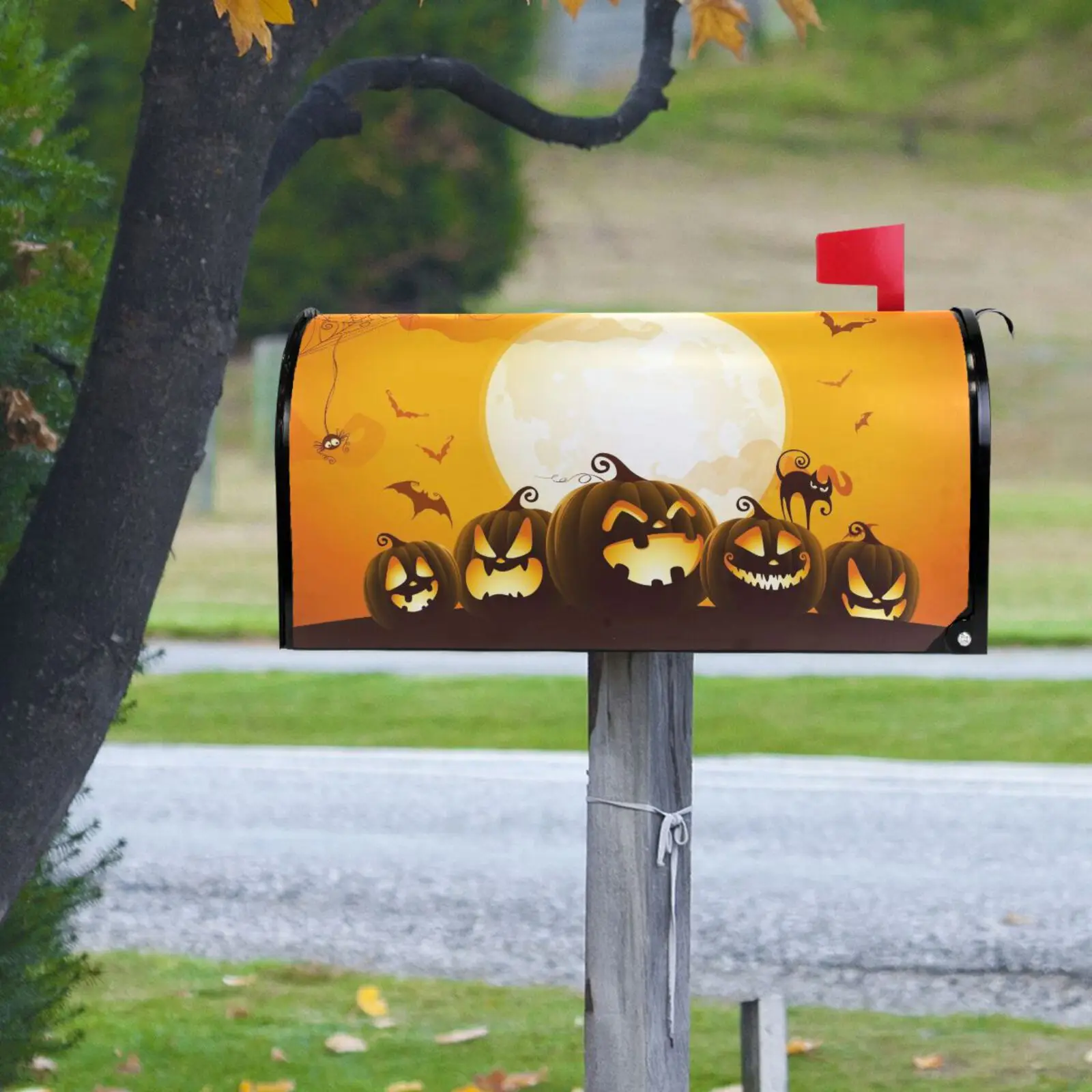Halloween print PVC Magnetic Mailbox Cover Waterproof Sunscreen Letter Post Box Cover Mailbox Wrap New Year Garden Decor New