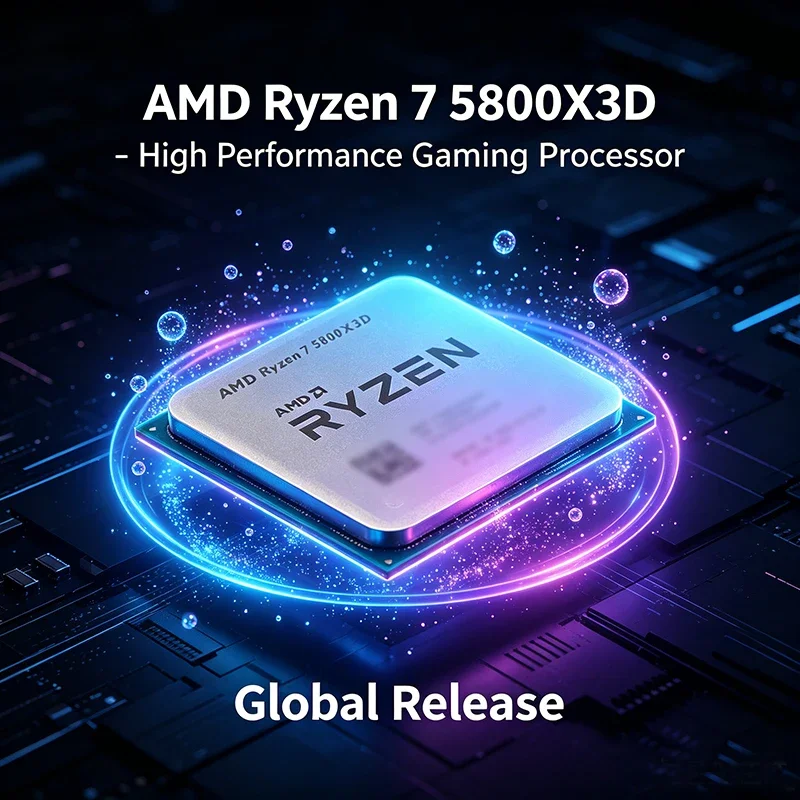AMD R7 5800X3D 데스크탑 게이밍 CPU 3D V-캐시 8코어 16스레드 최대 5GHz 96MB 캐시 105W AM4 DDR4 트레이 프로세서 (팬 미포함)