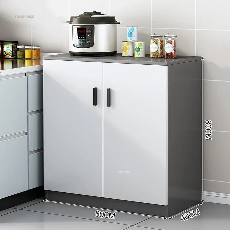 Nordic Simple Multi-functional Kitchen Cabinets Small Apartment Home Kitchen Cabinet Living Room Floor-standing Storage Cabinets 6