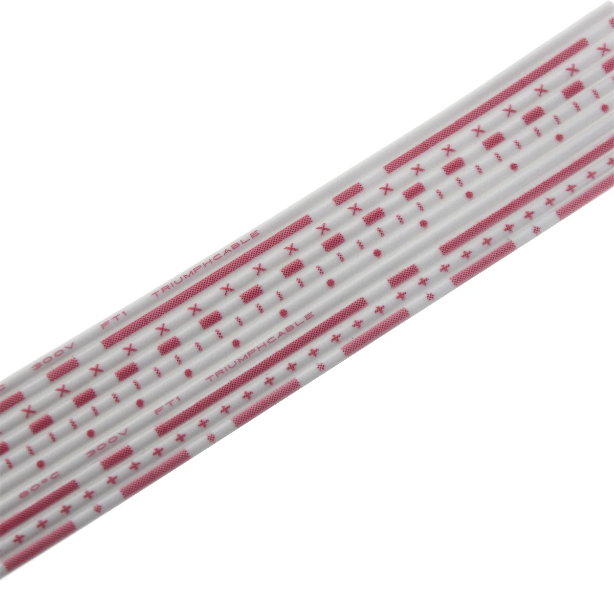 LED 디스플레이 스크린 평면 리본 케이블, 5M UL2468, 26AWG, 2.54mm, 적색 및 백색 PVC 리본 케이블, 7P, 8P, 9P, 10P, 12P