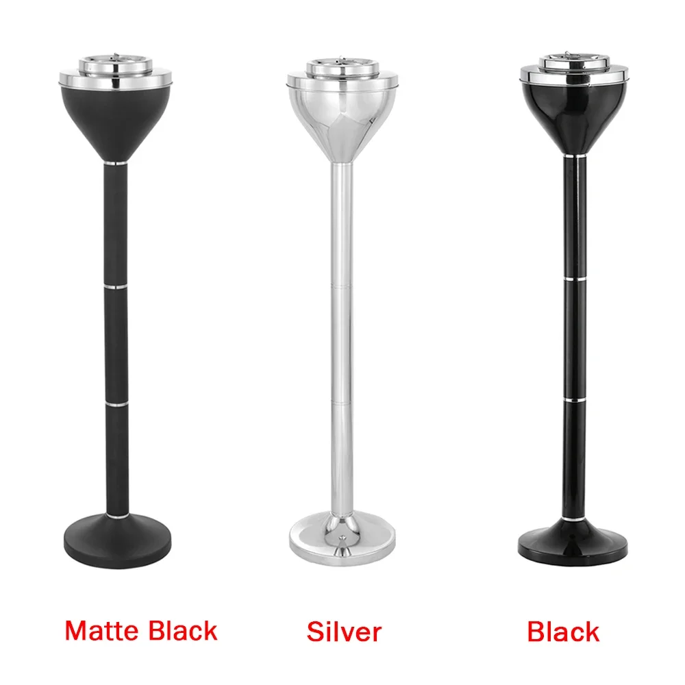 Outdoor Indoor Adjustable Removable Tall Ashtrays with Lid Windproof Push Down Floor Standing Stainless Steel Cigar Ashtrays portable ashtray,stainless steel ashtray