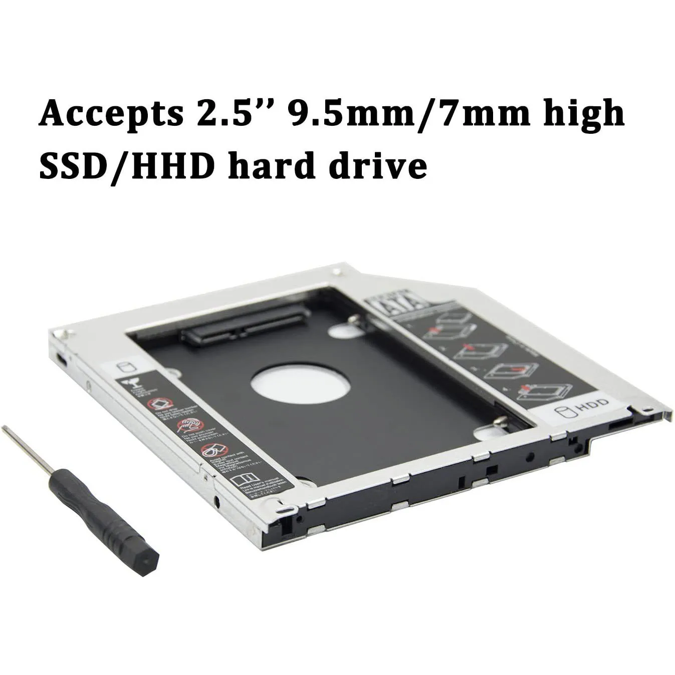 Aluminum SATA 3.0 2nd HDD Caddy 9.5mm SSD Case HDD Enclosure For Apple Macbook Pro Air 13" 15" 17" SuperDrive Optibay