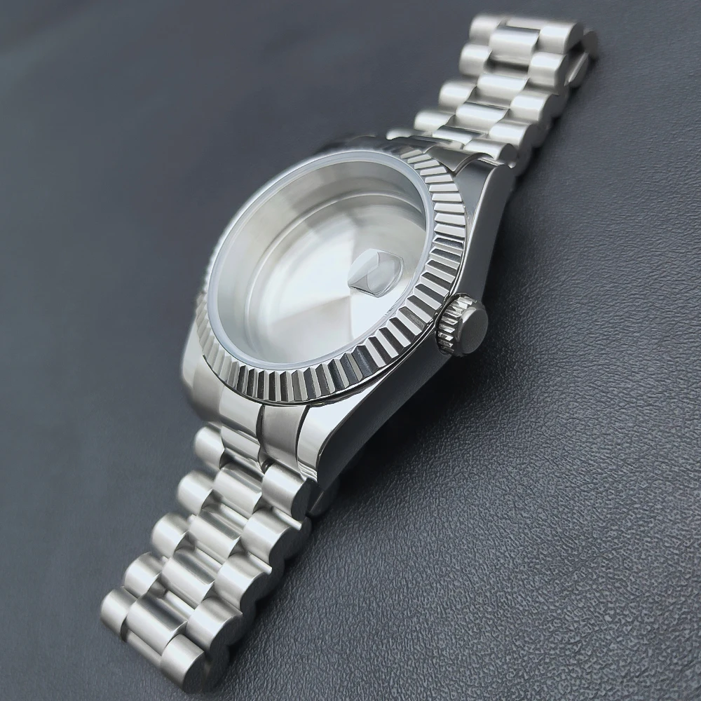 NEITON 100m Waterproof Sapphire Watch Case with Presidential Bracelet Strap