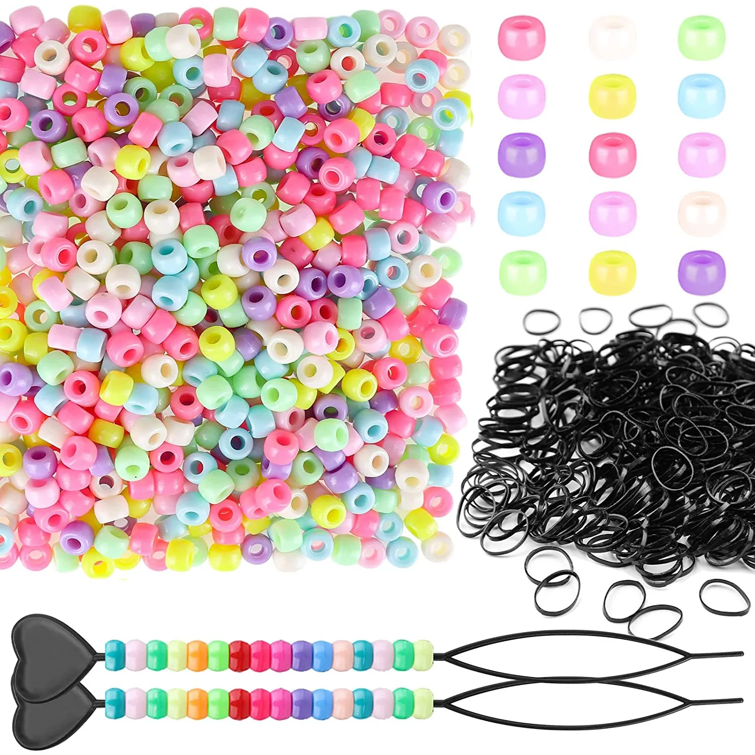200Pcs Macarons Hair Beads for ring beads hair braid accessories