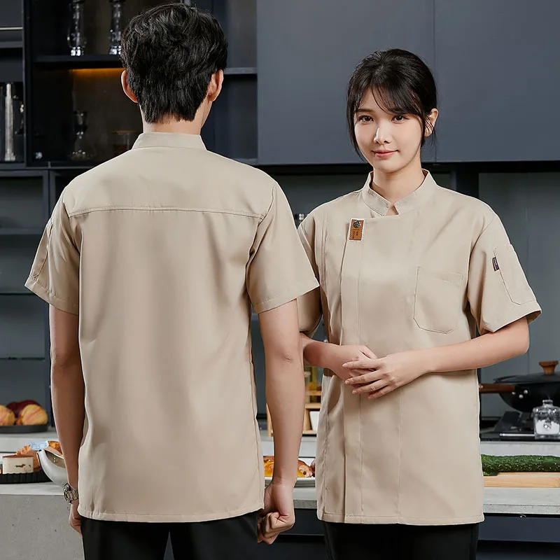 반팔 호텔 주방 유니폼, 요리사 작업복, 레스토랑 웨이터 작업복