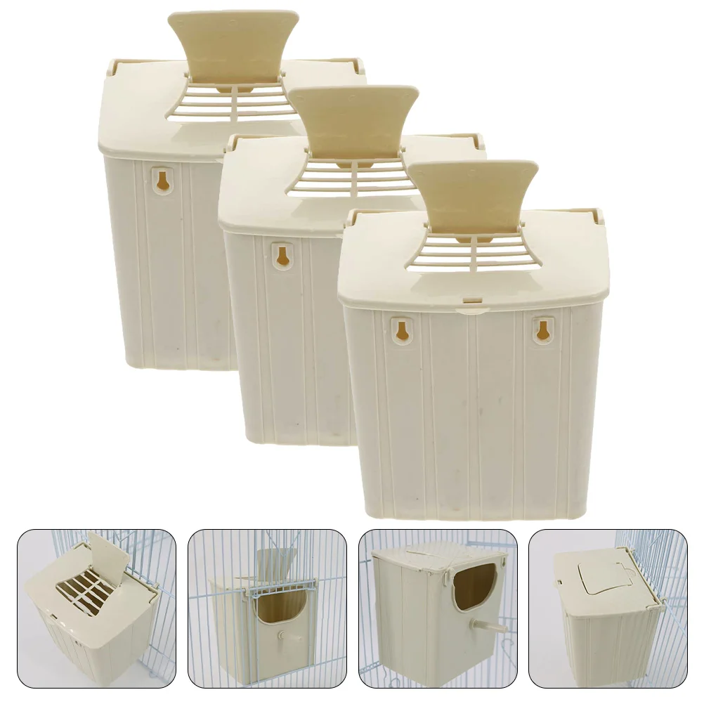 

3 Pcs Birdhouse Bird Cages Breeding Box Nesting House Hut for Artificial Case Supplies Plastic