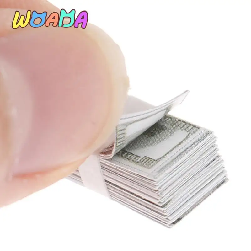 1/12 Scale Creative Mini Dollars Money Miniature Banknotes Children Toys Gifts Dollhouse Miniature Accessories