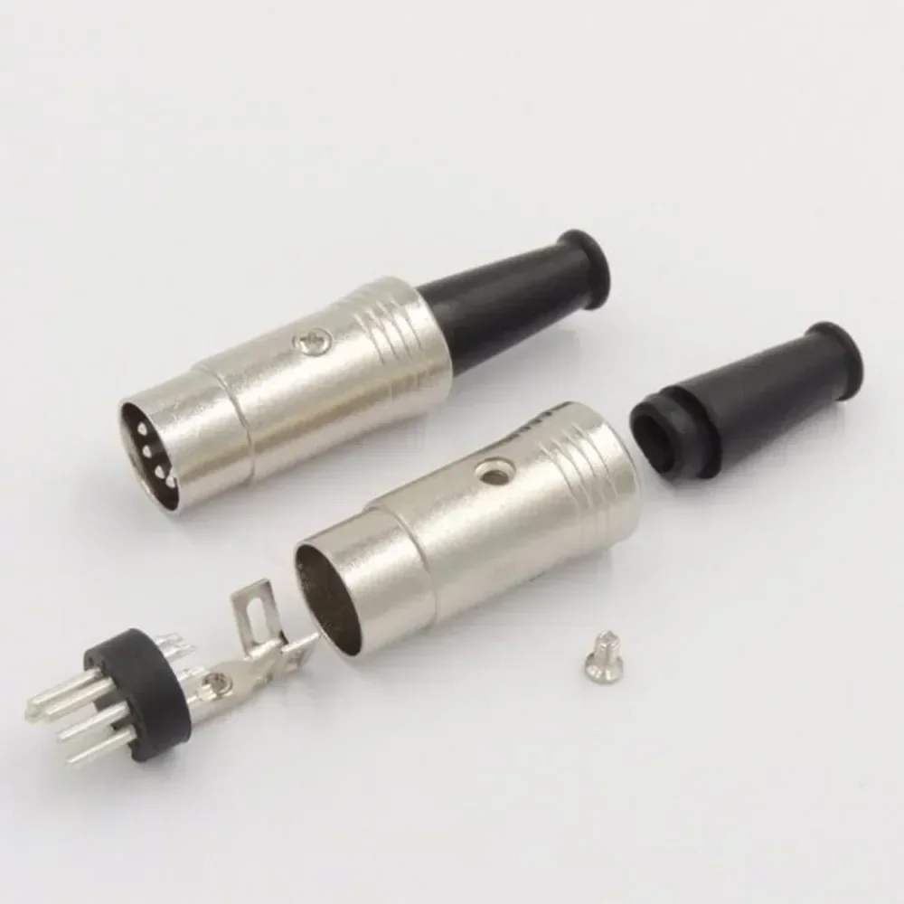 5PIN DIN Connector 5pcs Midi Cable Lead Audio Plug Male Inline Metal Connector Computer Peripherals For Midi Vintage Audio