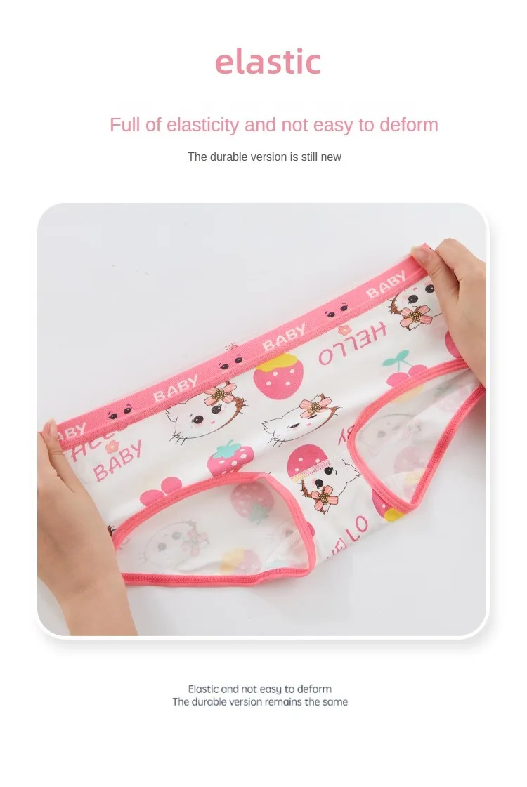 4 Stück süße Höschen Mädchen weiche Shorts Slips Unterwäsche Cartoon Höschen für Mädchen Kinder Kinder Baumwolle Unterwäsche Kleidung – Detail 10