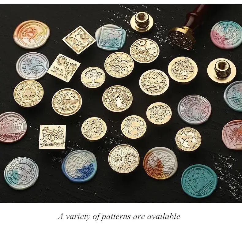 Description Picture 4 of itemRose Edge Breaking Wax Seal Stamp Retro Brass Decorative Envelopes Cards Wedding Invitations Gift Packaging Scrapbooking