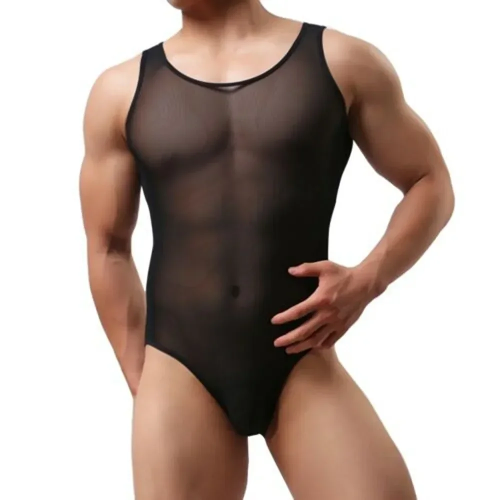 Bodysuit Men Portable Sheer Singlet Spandex Stylish Underwear Useful Wrestling 1pcs Bulge Pouch Jockstrap