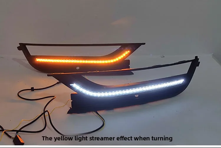 2Pcs Car Led Daytime Running Light Front Fog Lamp Yellow Dynamic Turn Signal For Volkswagen Passat 2011 2012 2013 2014 2015 detail image 10