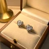 BXINY – boucles d'oreilles en moissanite à taille cœur, 100% argent S925, 0,5 ct, clous d'oreilles en diamant pour femmes, cadeau de mariage, bijoux fins