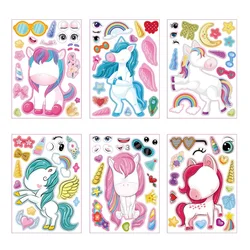 Farm Animals DIY Facial Expression Sticker Set for Kids - Creative Toy Gift (Unicorn)