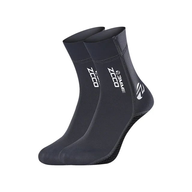 1 Pair New 3mm Neoprene Diving Socks Non-slip Adult Warm Patchwork Wetsuit Shoes Diving Surfing Boots for Men Womens Swimming Gray
