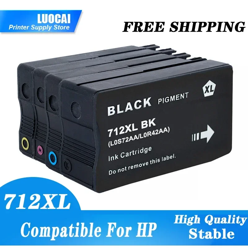 

NEW 4PCS HP712 Compatible Ink Cartridge For HP712 HP712XL , For Designjet T210 / T230 / T250 / T650 / T630 etc printer