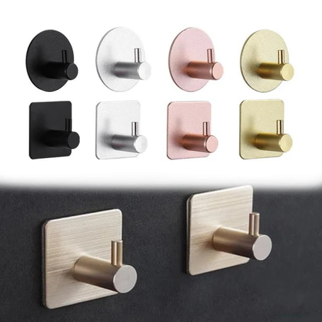 Stainless Steel Adhesive Hooks For Bathroom Sink, Shower, Tile, Robe,  Towel, Kitchen, Wall, Coat, Key & Bags, 4pcs