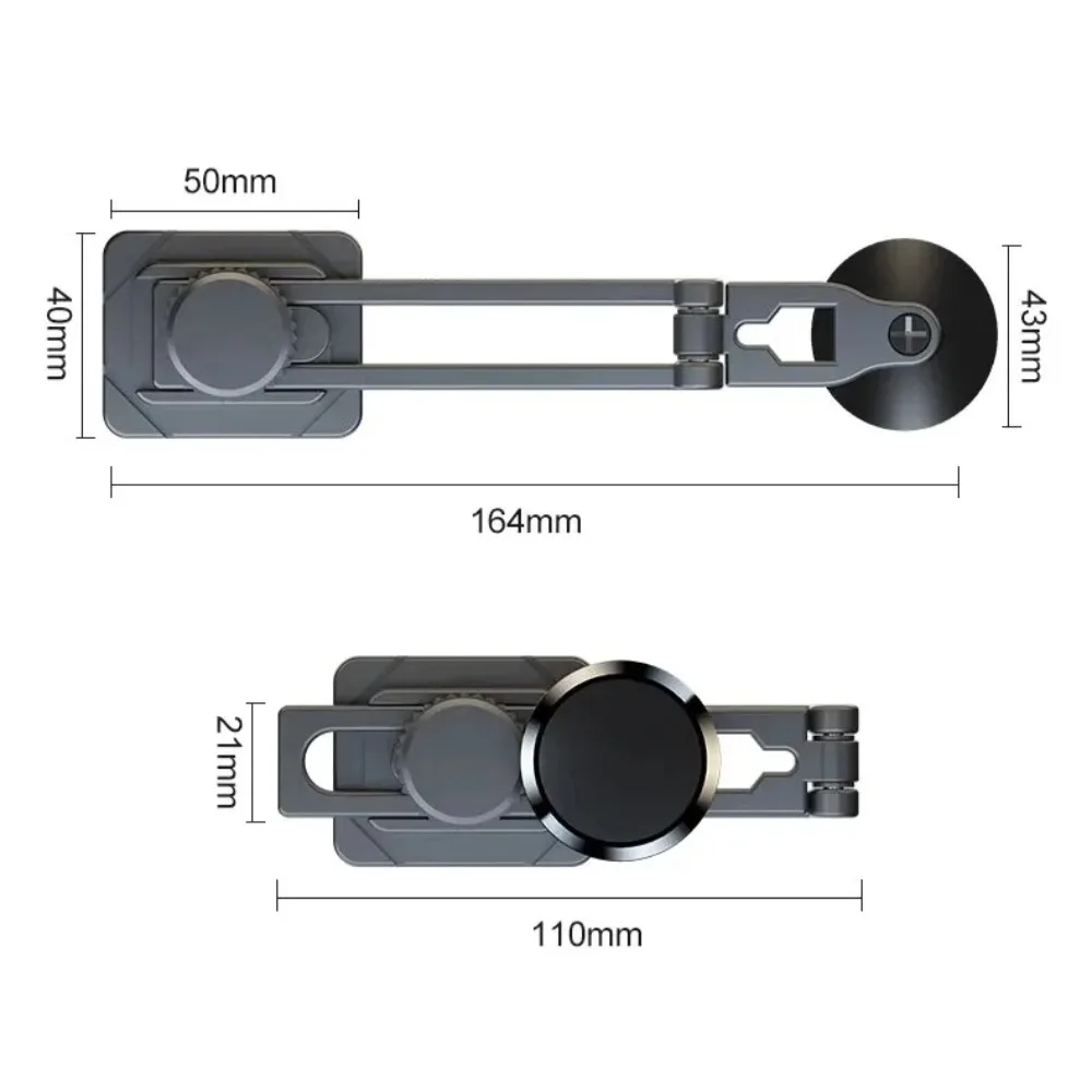 Magnetic Car Phone Holder with Double Fold Alloy Stand and 360° Rotation