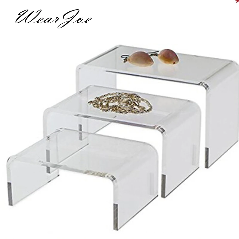 

Transparent Thick U-shaped Acrylic Riser Live Sales Commodity Display Stand Rack Cosmetic Tabletop Jewelry Dolls Organizer Base