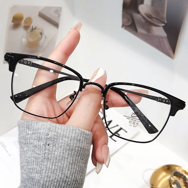 Gafas de lectura de media montura para hombre y mujer, lentes transparentes a la moda para presbicia edad y ancianos, de + a + 4,0 _ - AliExpress