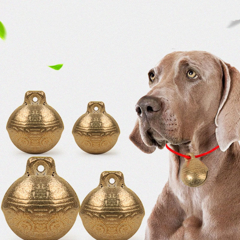 Brass Handicraft Tiger Head Wind Chimes Bell Pet Hanging Pendant Retro Bronze Multi Size Bell Trinket Keyring Gift Decoration 4
