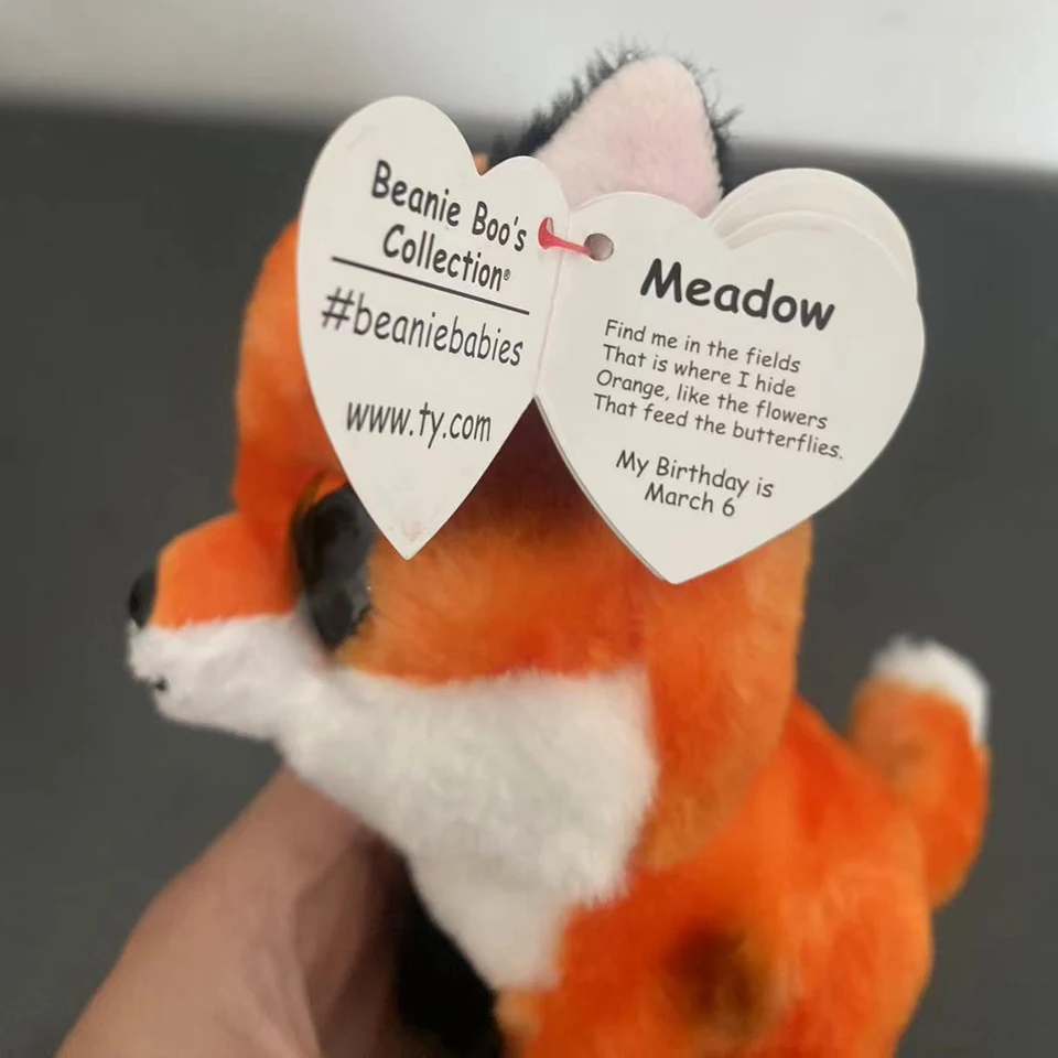 Ty Beanie Boos Plush Toy Meadow The Fox Doll Animal Anime