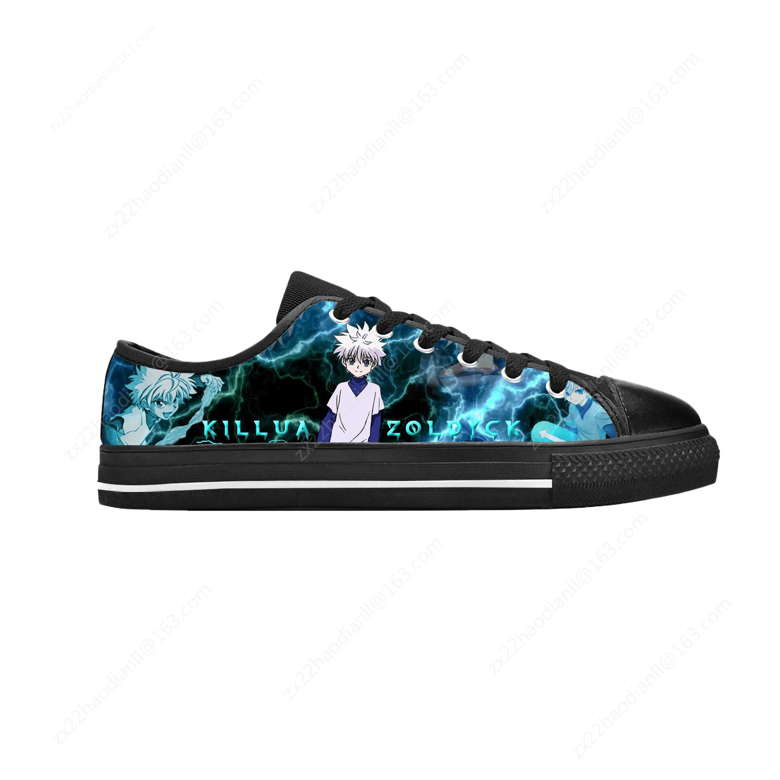 Anime Manga Cartoon Hunter X Hunter Killua Zoldyck Casual Cloth Shoes Low Top Comfortable Breathable 3D Print Men Women Sneakers
