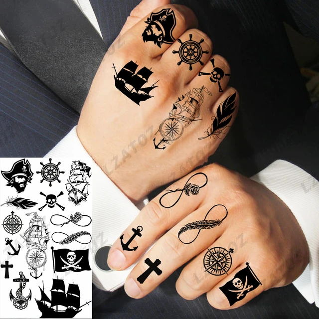 anchor finger tattoos