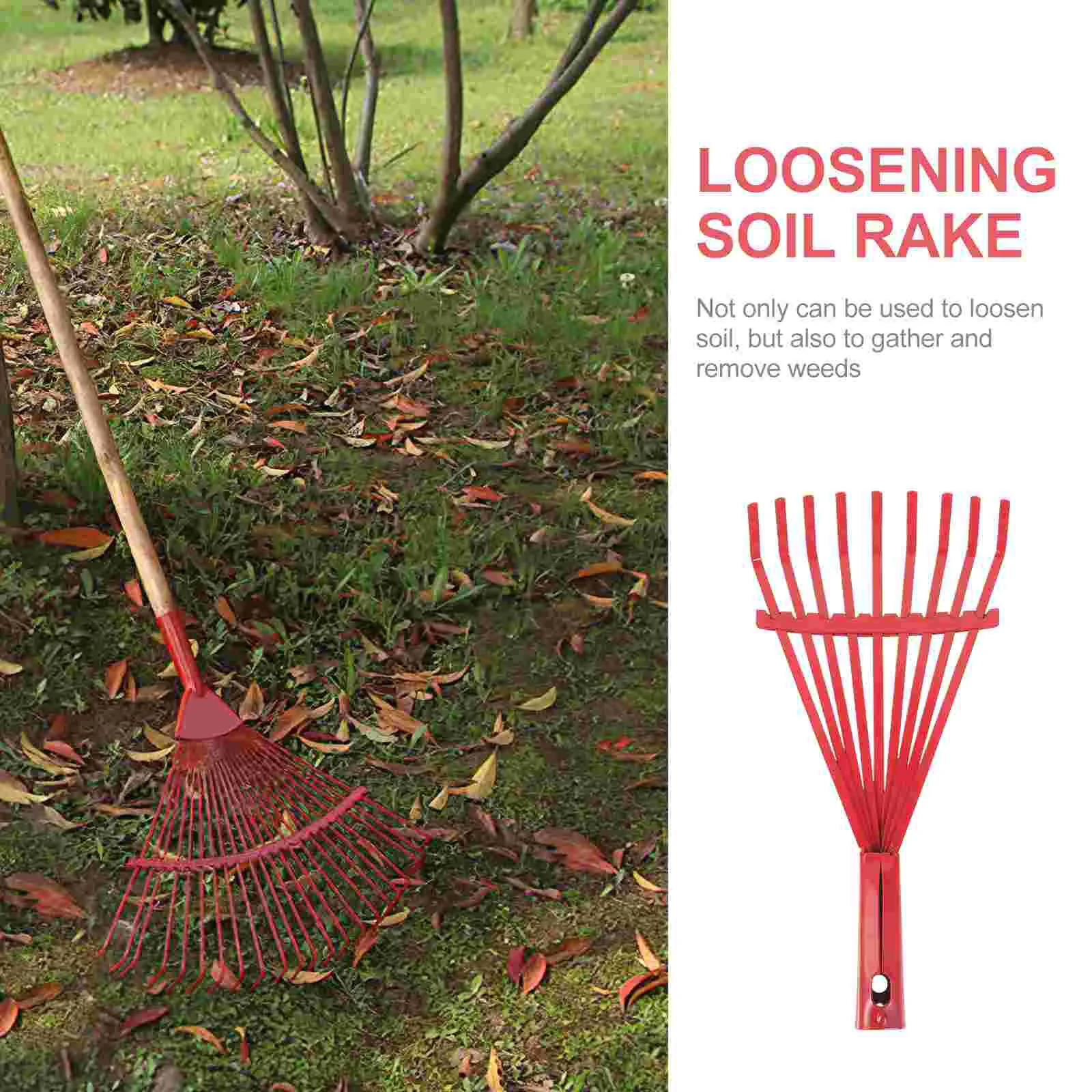 Nine Tooth Rake Garden Tools No Handle Farm Implement Loosening Soil Rake Gardening Tool Weeding Hand Tool Garden