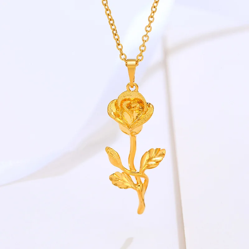

Модный блестящий кулон U Rose 24K золотого цвета, аксессуар в подарок