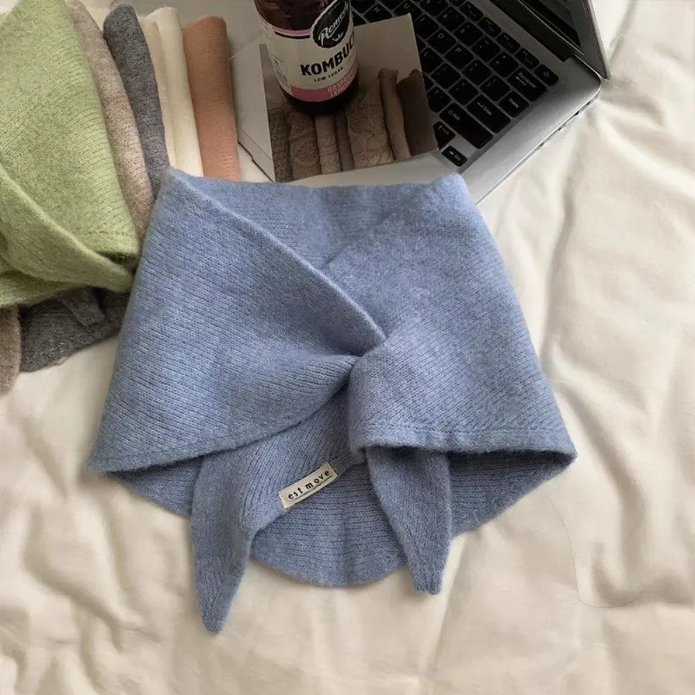 New Windproof Neck Warmer Warm Coldproof Knitted Scarf Triangular Versatile Shawl Autumn and Winter