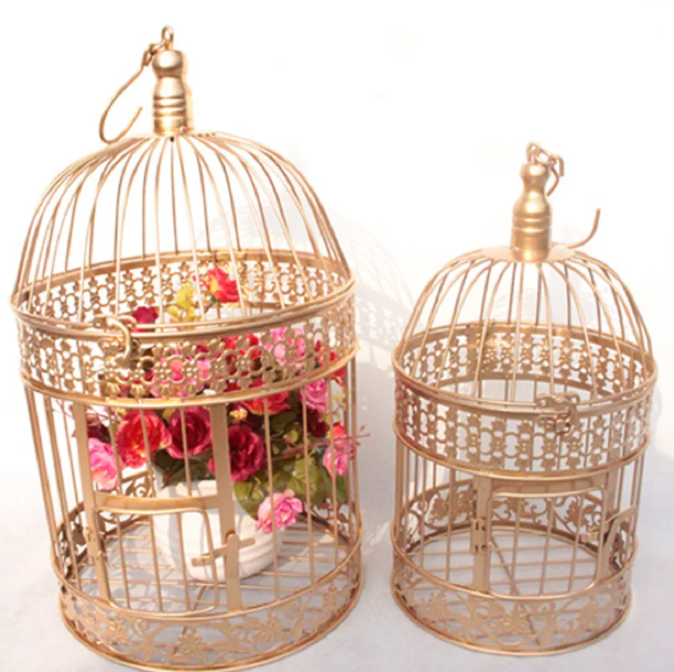 

Modern Metal Bird Cage European Wrought Iron Bird Cage Wedding Decoration Flower Cage Ornaments Flower Pot Succulent Bird Cage