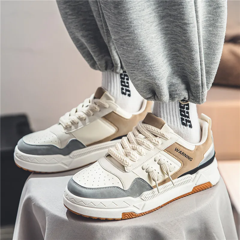 

Новинка 2023, трендовая универсальная повседневная мужская обувь на толстой подошве, Спортивная парусиновая обувь на весну и осень, универсальная спортивная обувь со шнуровкой