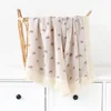 Baby Blankets Newborn Cotton Muslin Swaddle Blanket Baby Blankets Tassel Fringe Swaddle Blanket Diaper Baby Gauze Bath Towel 3