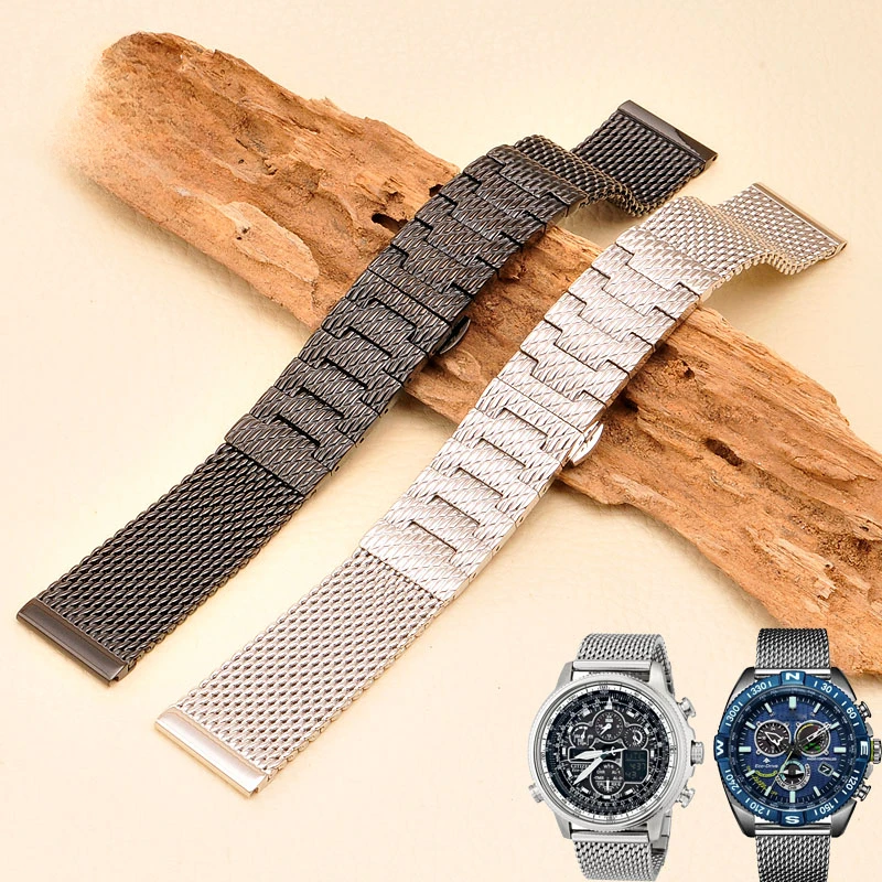 Per Citizen Cinturino Per Orologio Nero Impermeabile Lucido Da Uomo Eco-Drive Air Eagle Di Seconda Generazione Blue Angel 8037 22 23Mm Accessori