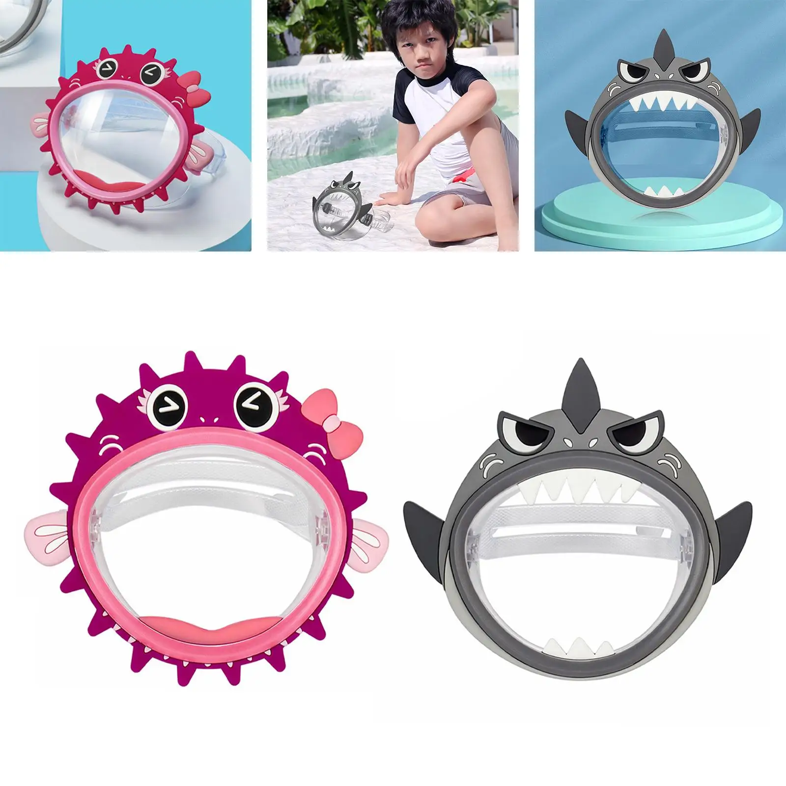 Kids Swim Mask Diving Mask with Nose Cover Anti Leak Snorkel Dive Goggles