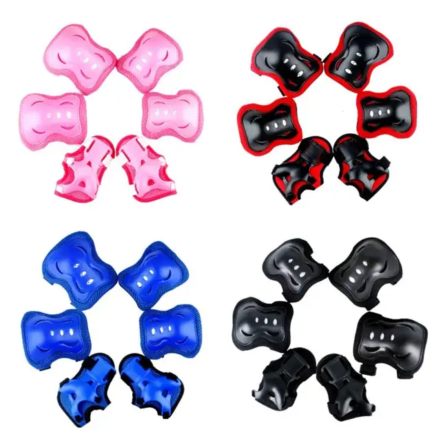 6Pcs/Set Teens & Kids Knee Pads Elbow Pads Wrist Guards Protective Gear Set For Roller Skating Skateboarding Cycling Sports 2