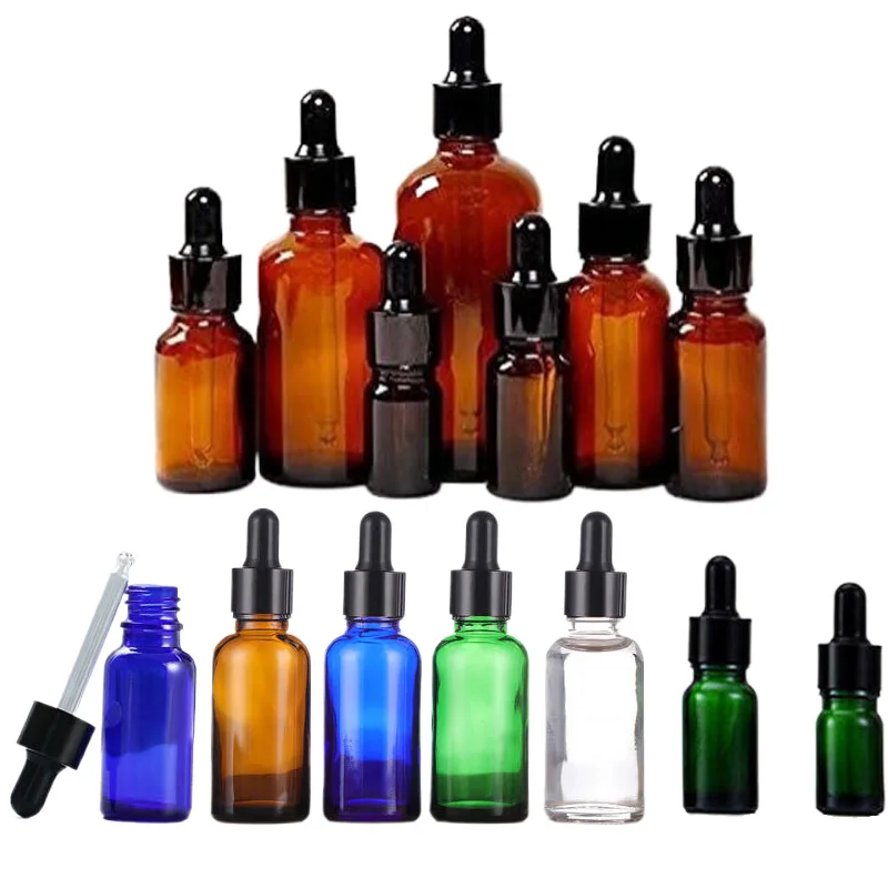 

10Pcs 5ml-100ml Empty Glass Dropper Leakproof Vials Travel Containers with Glass Eye Droppers Tincture Bottles For Liquids Oils