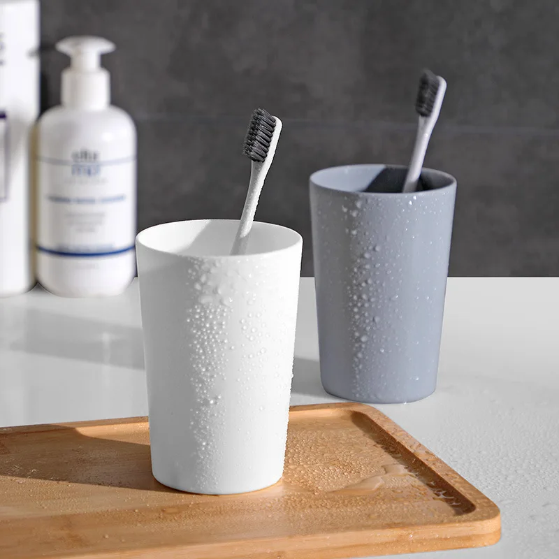 Couleur Gris Gobelets en céramique pour rince-bouche, porte-brosse à
