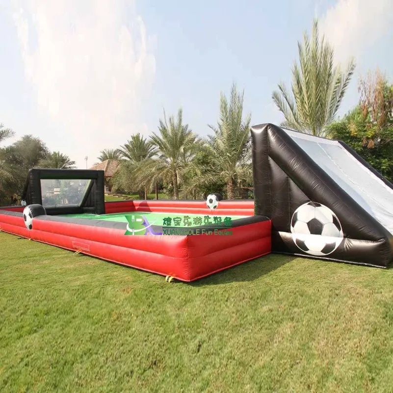 

12 Persons Safe Giant Soccer Field Inflatable Football Playground Indoor / Inflatable Soccer Field