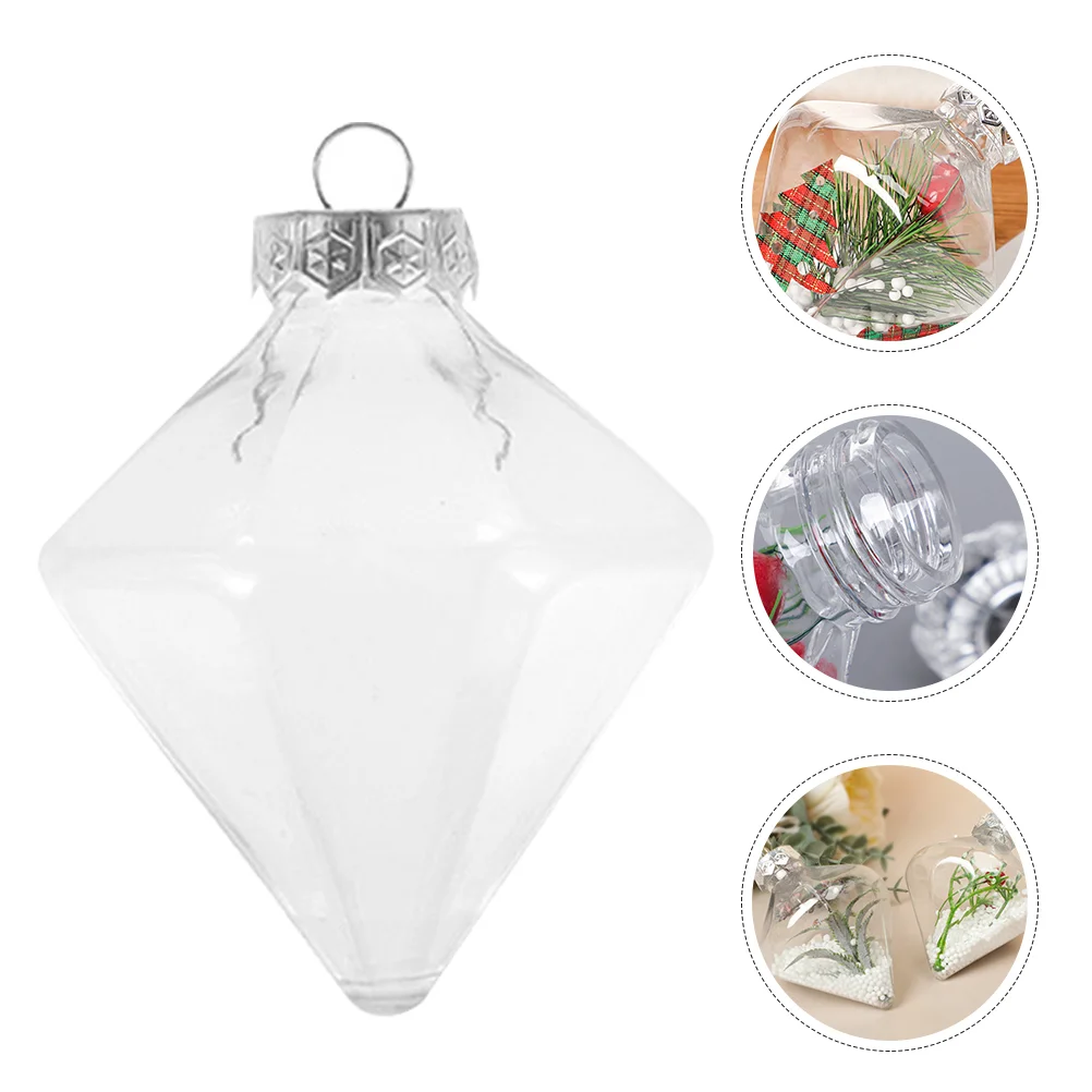 

8 Pcs Transparent Plastic Ball Empty Christmas Tree Balls Decorative Pendants Decoration Stuffed Hanging Xmas