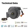 Giraffe Tools AW40 Retractable Hose Reel 5/8" x 90 ft Wall Mounted Garden Hose Reel Heavy Duty, Automatic Rewind 2