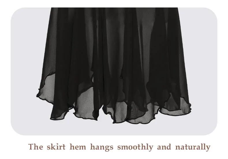 Blütenblatt-Tanzkleid, weibliches Ballett-Übungskleid, Probekleid, Designer-Taille und Taille, halblanges Gazekleid – Detail 4